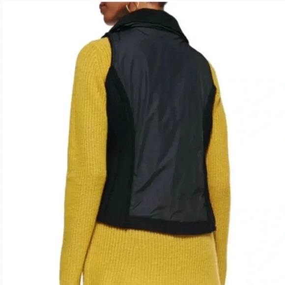 Eileen Fisher Boiled Wool & Nylon Mixed-Media Stand-Collar Zip Vest - Picture 3 of 10